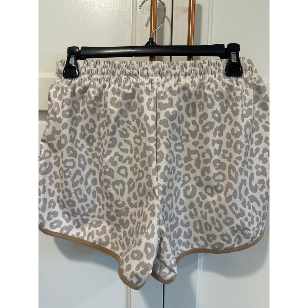 Jess Lea Leopard Print Lounge Shorts Grey White Small casual beach summer - Picture 5 of 7